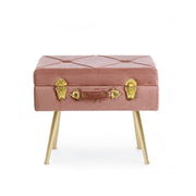 Stool with container in Antique Pink velvet POLINA 50x34x h42 cm