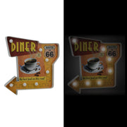 Red metal sign w/ledcm35,5x37x5