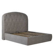 Contemporary Light Grey Upholstered Storage Bed with Rounded Headboard