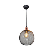Suspension lamp black perforated metal Belin MDL4320