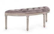 Tilde dove gray velvet bench in classic style