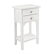 Bedside cabinet in MDF with two drawers White 37x26,5x h69,5 cm