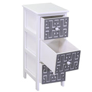 Gianna chest of drawers white gray 3 drawers cm26x32h63