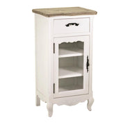Country bedside table 1 glass door cm44.5x34.5xh84.5