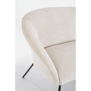 Aiko Velvet steel white velvet sofa 142 x 80 x 75 cm