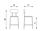 Polypropylene stool with white seat