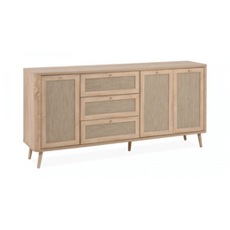 Sideboard KUTA51A sonoma oak 3 drawers and 3 raffia effect doors