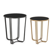 Set 2 gold-black design style metal coffee table