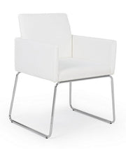 Chair with armrests in imitation leather White SIXTY 60x54x h80.5 cm