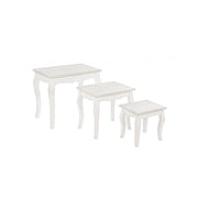 Classic set of 3 Clorine coffee tables in wood