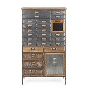 OFFICINA chest of drawers in steel and wood 132.5h cm
