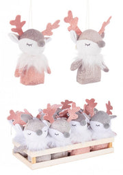 12x Pink Reindeer Adele Pendant Assortment Set of 12