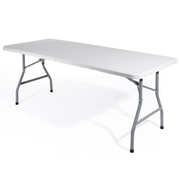 White foldable folding table 180x74xh74 cm outdoor catering picnic