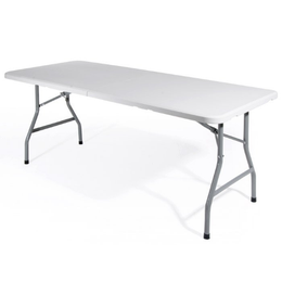 White foldable folding table 180x74xh74 cm outdoor catering picnic