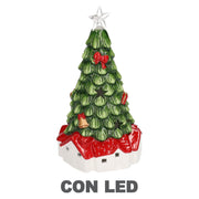 Green ceramic tree with led cm16x15,5h30,5