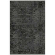 Non-slip chenille carpet Vadi anthracite geometric decoration 120x180