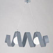 Spiral suspension chandelier in iron two lights Gray 54x h20 cm