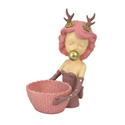 Pink resin woman cm21x15,8h29,3