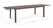 Extendable brown aluminum garden furniture table Hide 200-300 x 100 cm