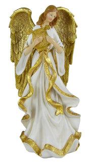 White gold resin angel cm18,8x15h37,8