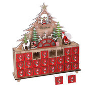 Red tree led wooden calendar cm31x8h34,5