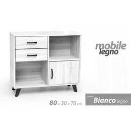 Mobile credenza soggiorno piccolo cm 80 x 30 x 70 h madia bianco