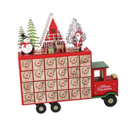 Red van led wooden calendar cm32x7h32