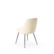 Microfiber chair with white seat and black legs 48,5x49x5x80h cm