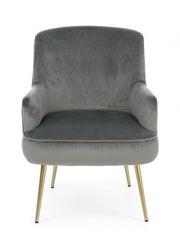 Clelia gray armchair with gold velvet effect