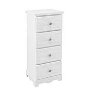 Bedroom chest of drawers in MDF with four drawers Bianca BLANC 31,5x26x h80 cm