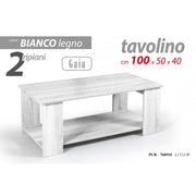 Living room white coffee table cm 100 x 50 x 40 h