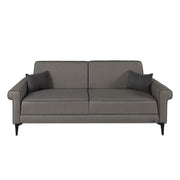 Silvera 3-seater sofa bed in gray brown herringbone fabric