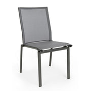 4x Anthracite design style aluminum chair