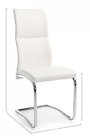 Design chair in white eco-leather THELMA 44x58x h104 cm