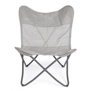 Folding sea chair in textilene Natural BUTTERFLY GABICCE 77.5x81x h89 cm