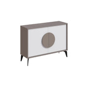 Light Mocha Sideboard 110x35.6x82 cm with White Doors
