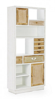 Eloise bookcase 3 doors 3 drawers in wood 180h cm