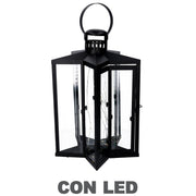 Black star metal led lantern cm27,5x27,5h42-48