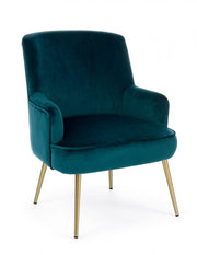 Clelia deep armchair with velvet effect