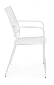 Jodie white outdoor chair with armrests