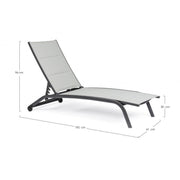 Cleopas anthracite aluminum sunbed with wheels