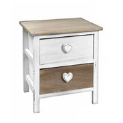 Comodino bianco con un cassetti stile shabby cm 37x 29  x 40 h