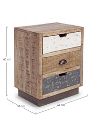 Vintage 3 drawer bedside table