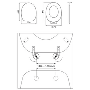 Universal toilet seat in dove gray lacquered MDF wood