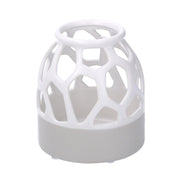 Perforated white ceramic vase cmø7h13