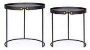 Set of 2 Zeina black steel coffee tables