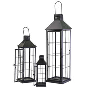 Square black metal lantern 1-3 cm26x26h87,5