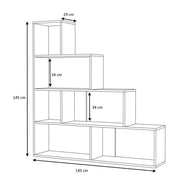 Alis scale bookcase 145x145 cm. concrete