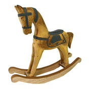 Brown teal wood rocking horse cm38x8h33,5