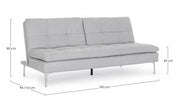 Light Gray Leon 3-Seater Sofa Bed in fabric L190 cm